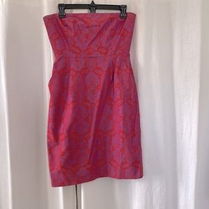 Jcrew Strapless Paisley Dress